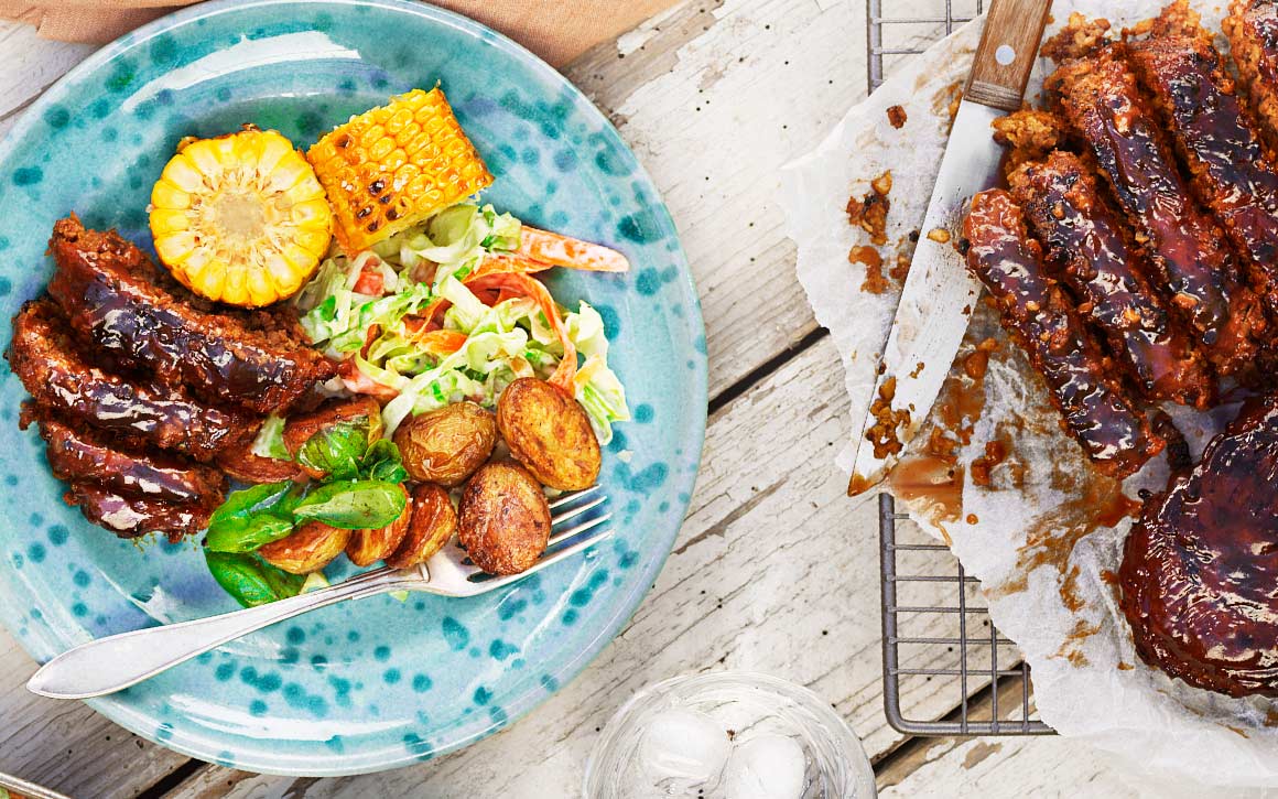 Recept på Veganska ribs med coleslaw