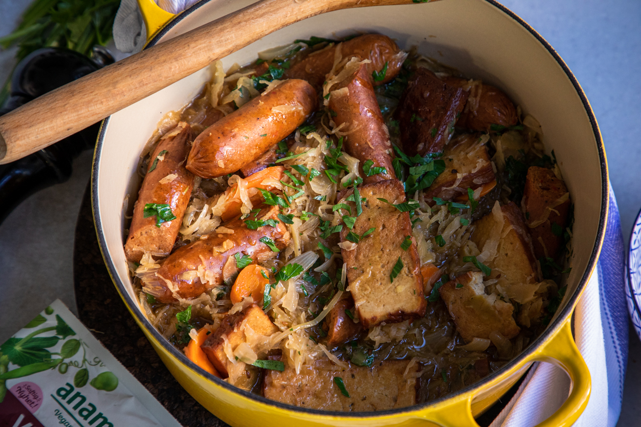 vegansk choucroute gryta - Anamma